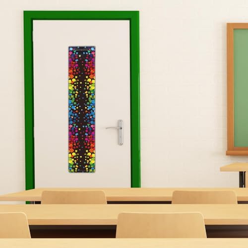 YLOLUL 2 Pack Confetti Classroom Door Window Covers - 8" x 36" Blackout Shades
