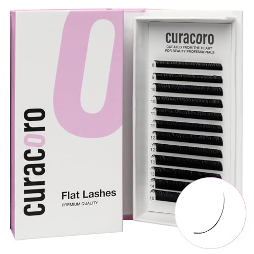 Curacoro Ellipse Flat Lash Extensions - 0.20 D Curl 10mm Matte Black