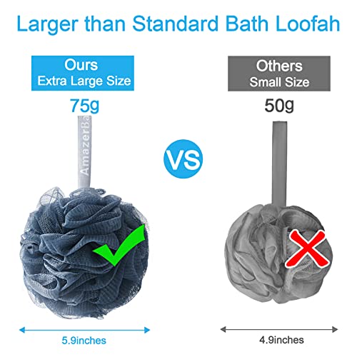 AmazerBath Exfoliating Loofah Sponge Set of 4 - Large 75g