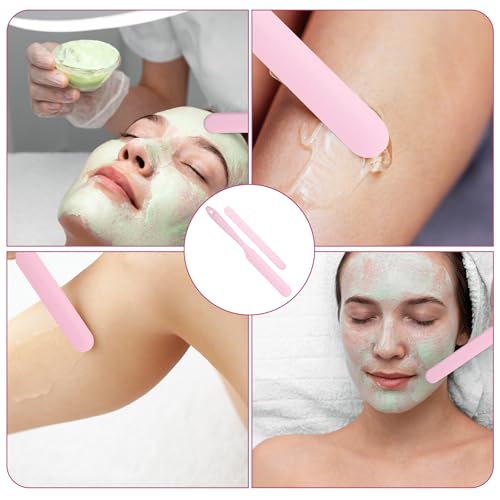4PCS Silicone Wax Spatulas Set - Non-Stick Reusable Applicators for Body & Face Hair Removal, DIY Crafts - Pink