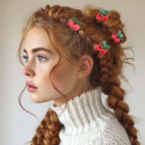 Cherry Hair Claw Clips - 4 Pcs Cute Non-Slip Hair Accessories