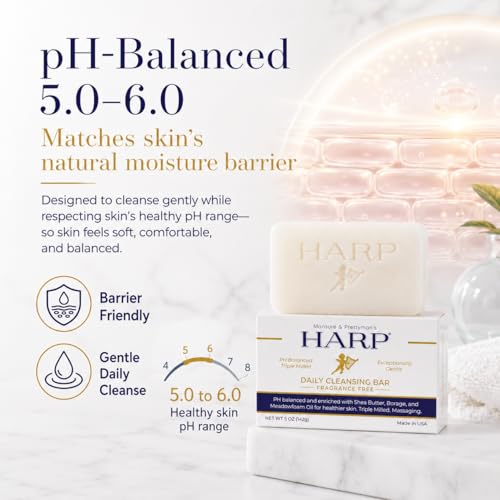 HARP Fragrance-Free Syndet Body Wash Bar for Sensitive Skin - 5oz