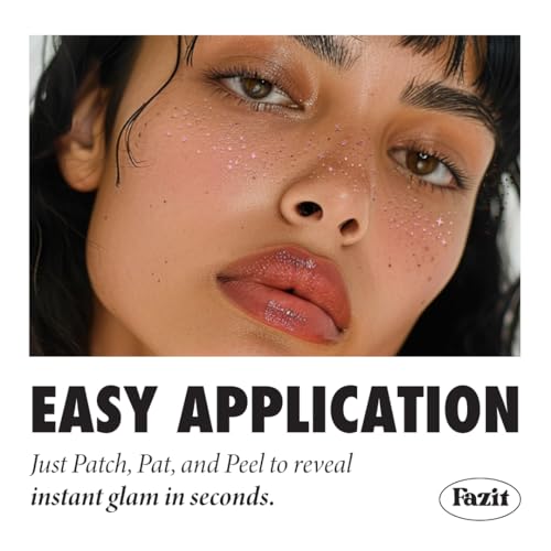 Fazit Rose Gold Glitter Freckle Makeup Patches - 6 Waterproof Temporary Patches for Festivals