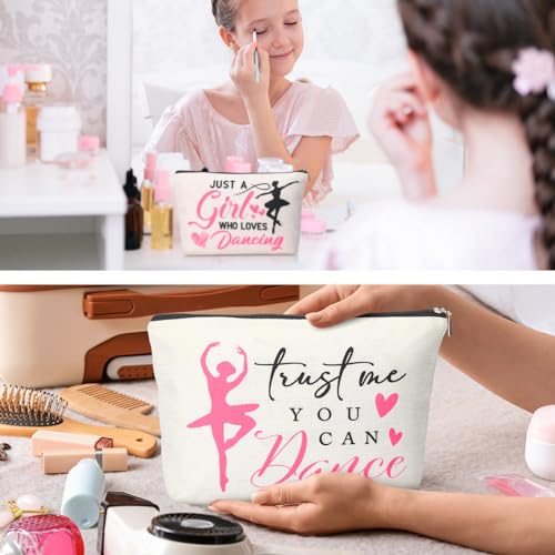 Silkfly Ballet Makeup Bags - 12 Pack Waterproof Zipper Pouches for Dancers