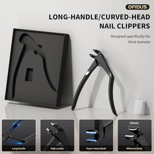 Long Handle Toenail Clippers for Thick Nails - Elderly & Seniors Foot Care