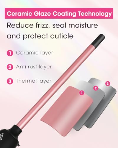 Youuish Rose Gold 3/8 Inch Mini Curling Iron 9mm Tiny Wand for Long Hair