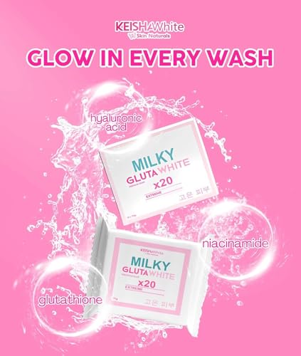 KEISHA White Skin Naturals Milky GlutaWhite Soap - 3 Bars