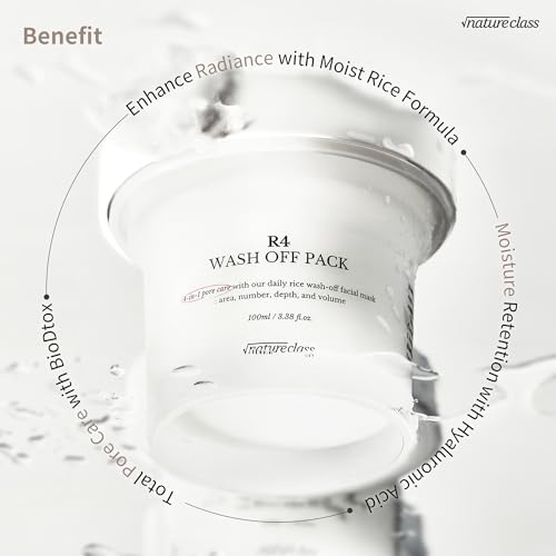 R4 Rice Wash Off Facial Mask – Korean Skin Care for Bright, Smooth Skin, 3.38 Fl Oz