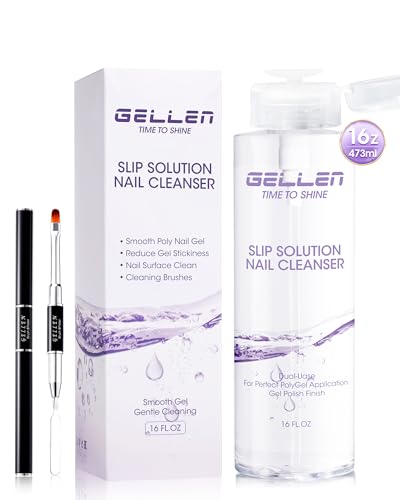 Gellen 473ml Polygel Slip Solution with Nail Brush – Anti-Stick Liquid