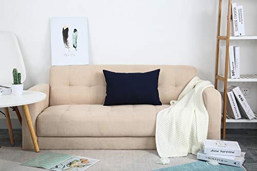 TangDepot 100% Cotton Dark Navy Throw Pillow Cover 12x20