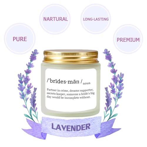 Lavender Soy Wax Candle - Bridesman Proposal Gift, 4oz