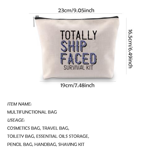 Totally Ship Faced Canvas Makeup Bag - Cruise Bachelorette Party Gift