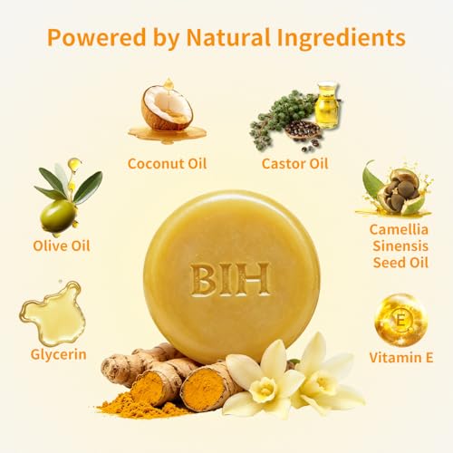 BIH Turmeric & Ginger Shampoo Bars - 2 Pack for Hair Growth