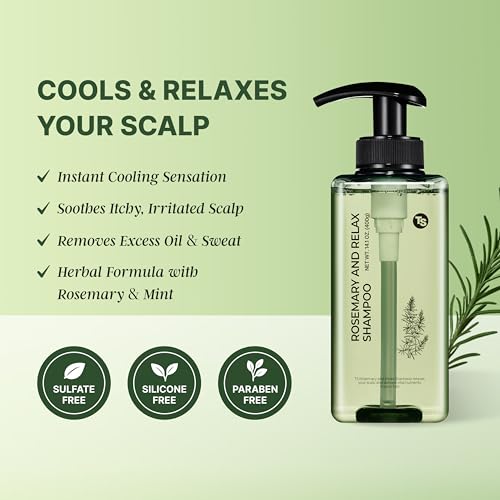 TS Rosemary & Relax Hydrating Sulfate-Free Shampoo 14.1 Fl oz – Calming & Nourishing