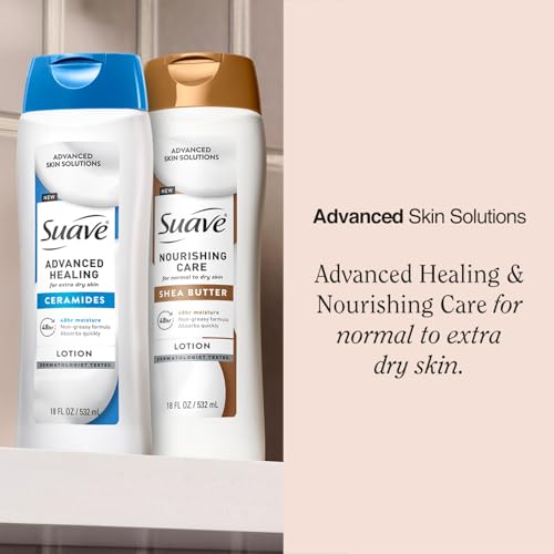 Suave Lotion 2-Pack: Nourishing Shea Butter & Advanced Healing Body Lotion