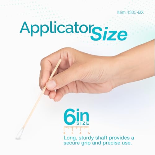 Dynarex 6" Cotton Tipped Wood Applicators, Sterile – Wound Care & Cleaning (100 Pouches, 2 per pouch)