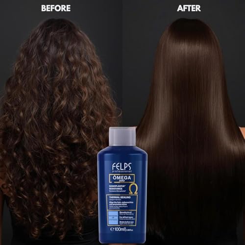 Felps Professional Omega Zero Resistance Nanoplastia Treatment, Zero Formaldehyde Hair Straightening, with Macadamia Oil, 3.38 fl.oz Mini