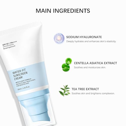 GROEI Water-Fit SPF50+ PA++++ Sunscreen Cream for Face & Daily UV Protection, 30ml