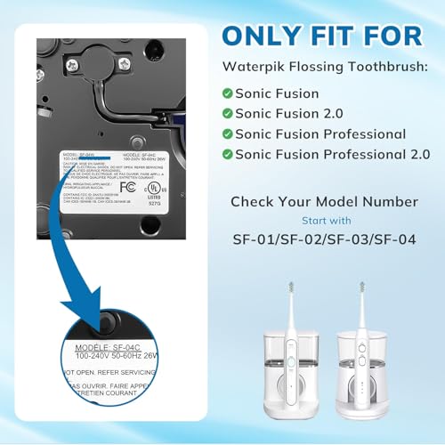 CloudDent 3-Pack Replacement Brush Heads for Waterpik Sonic Fusion - Black