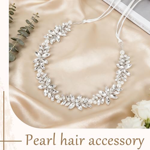 Diamond Style Flower Girl Headpiece with Crystals & Pearls for Weddings