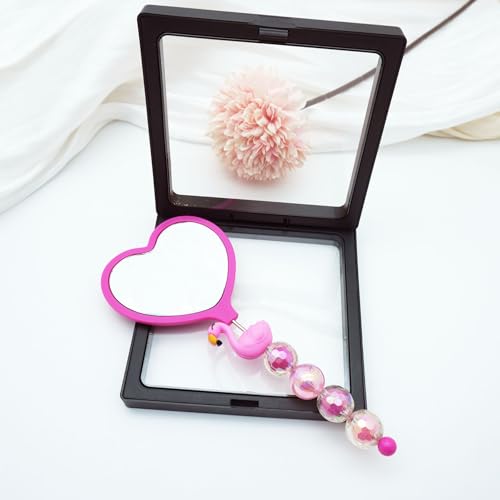 10 Pack Beadable Heart Handheld Mirrors - DIY Personalized Travel Mirrors