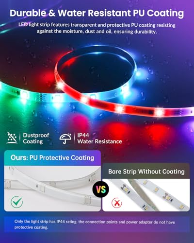 Smart RGB+IC LED Strip Lights 16.4ft with App Control & Music Sync
