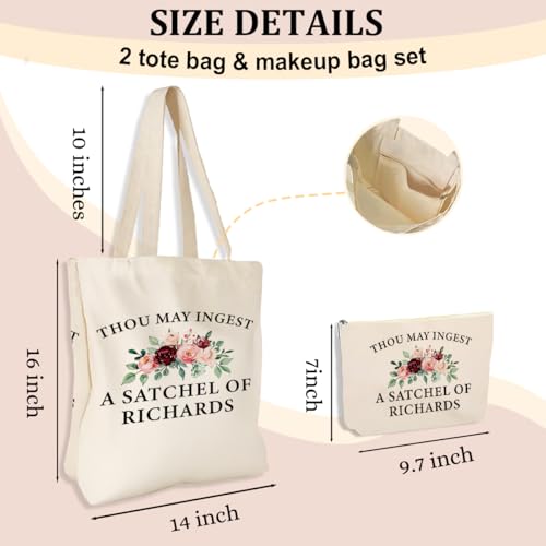 Richards 835 Funny Sarcastic Canvas Tote & Cosmetic Bag Set for Women - Versatile Gift