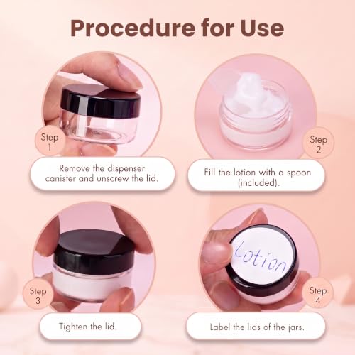 Black 100-Pack 5g Sample Containers Lip Balm Jars - Refillable & Leak-Proof