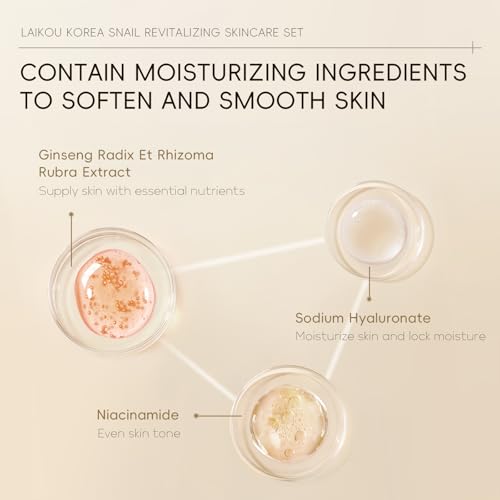 LAIKOU Korean Snail Skin Care Set - 5-Piece Routine for Women