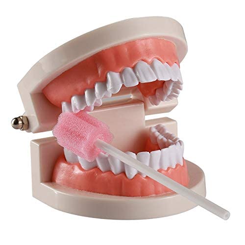 Disposable Oral Swabs 50 Pack for Dry Mouth & Elderly Oral Care - Latex-Free, Individually Wrapped