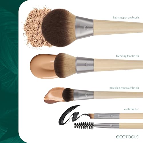 EcoTools Eyebrow Brush Duo - Dual-Ended Spoolie & Angled Brush, 1 Count
