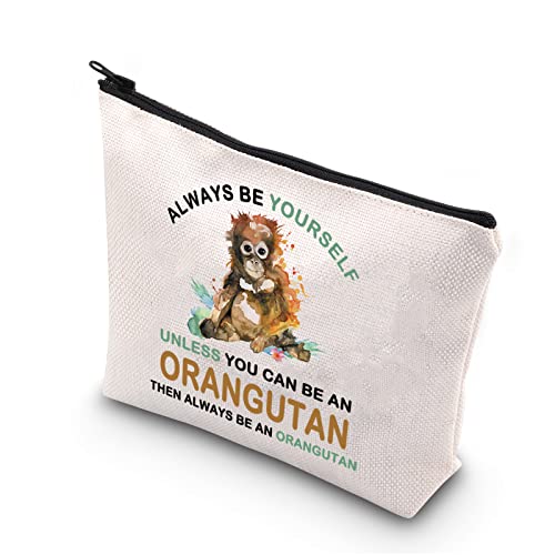 Orangutan Zipper Pouch Makeup Bag - Multifunctional Canvas Storage