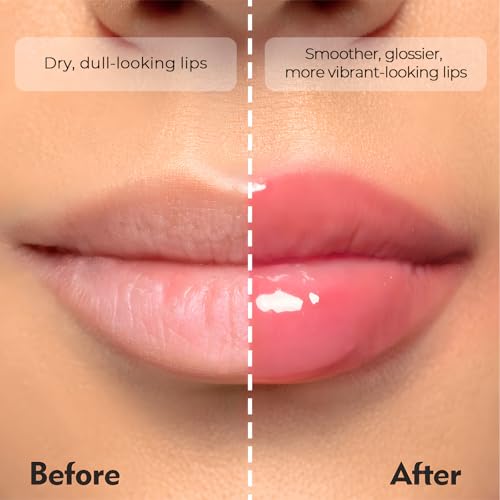 TSP Transpretty Bloom Glow Lip Butter Balm - Peptide & Hyaluronic Acid Hydrating Vegan Lip Gloss - Unscented, Moisturizing, Plump Lips