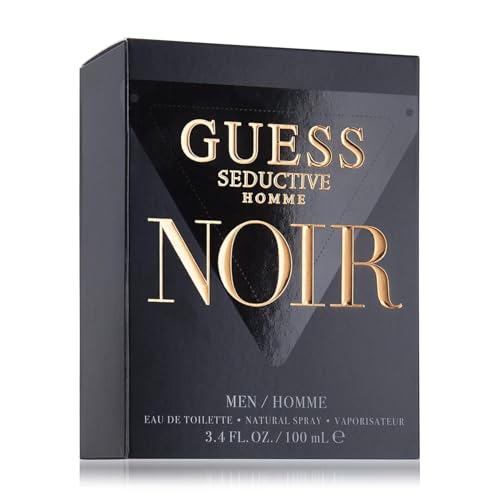 Guess Seductive Homme Noir Eau de Toilette Spray for Men, 3.4 oz
