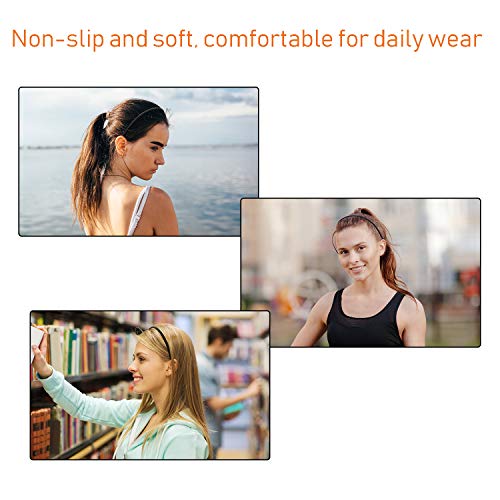 Willbond Black Thin Plastic Headbands - Set of 6, Classic, Non-Slip, Women’s Hair Accessories