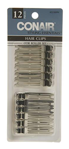 Conair 55309Z Chrome Plated Hair Clips - 12 Count Set
