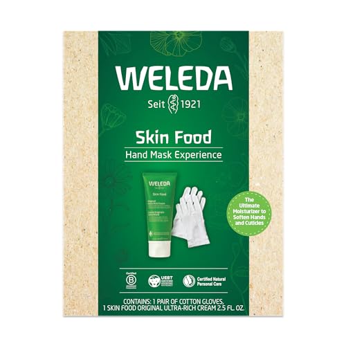 Weleda Skin Food Hand Mask Treatment Set with Cotton Gloves
