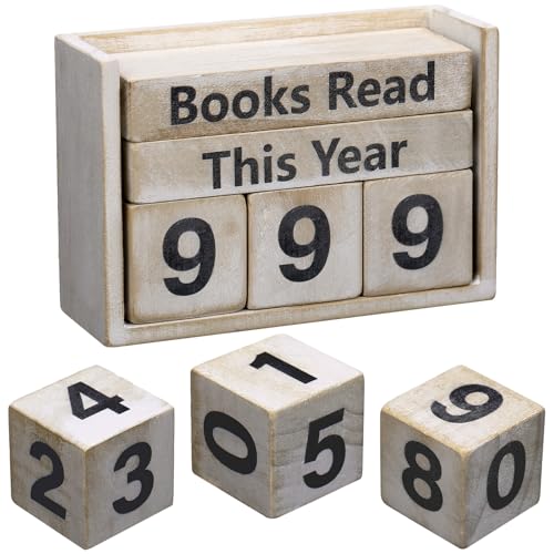 Wooden Book Counter Tracker for Readers - Up to 999 Books