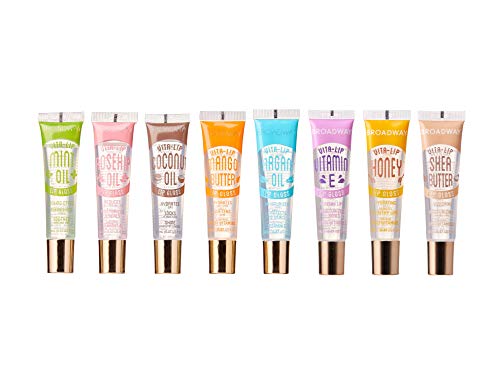 Ruby Kisses Vita-Lip Clear Lip Gloss 8 Pack - Ultra-Hydrating, High-Shine
