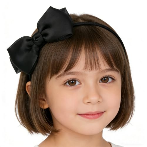 Women’s Black Chiffon Bow Headband, Elegant Hair Accessory for Styles