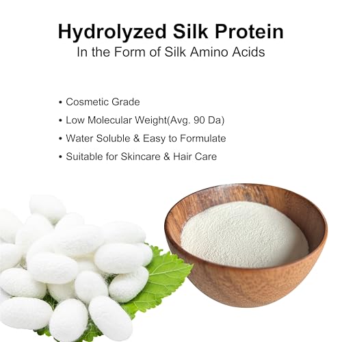 Hydrolyzed Silk Amino Acids Powder - Cosmetic Grade Moisturizing & Conditioning Ingredient for Skincare & Hair Care, 2.12 oz