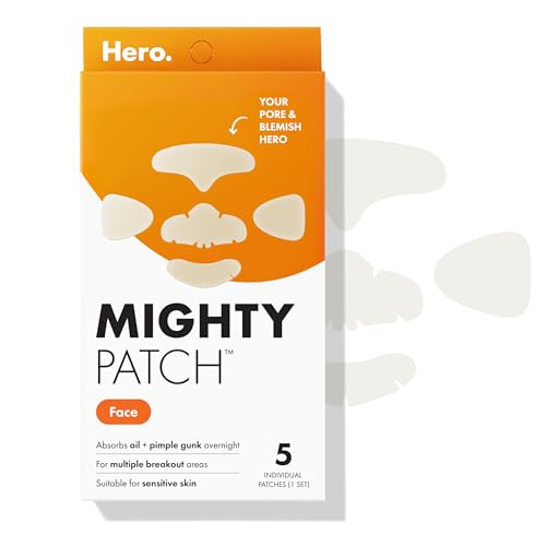 Mighty Patch Hero Cosmetics Face XL Hydrocolloid Acne Mask 5 Count - Full Face Cover