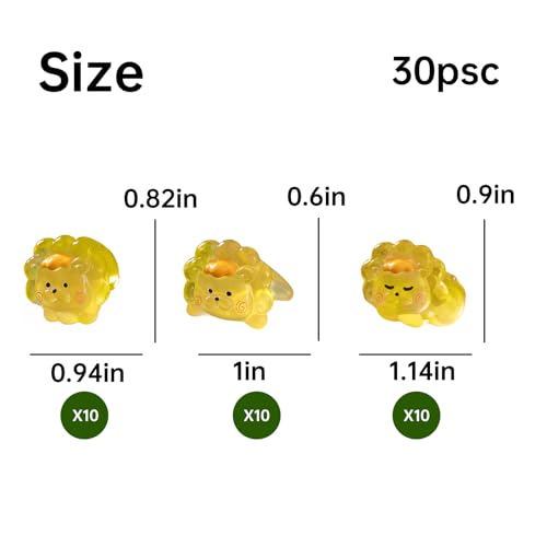 30Pcs Mini Luminous Resin Lion Figurines for Crafts & Decor