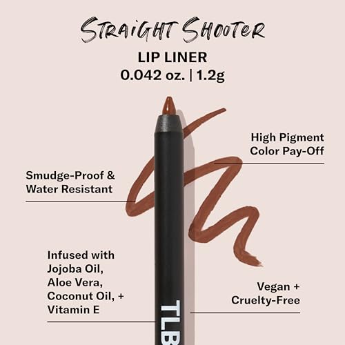 The Lip Bar Lip Liner Straight Shooter - Medium Brown, Vegan, Smudge-Proof