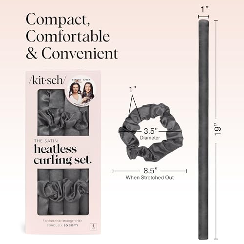Kitsch Satin Heatless Curlers Set - Overnight Frizz-Free Curls