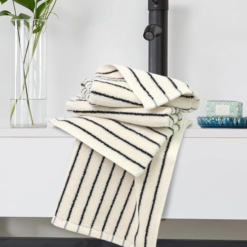 Jacquotha Striped Cotton Washcloths, 13" x 13" - 4 Pack