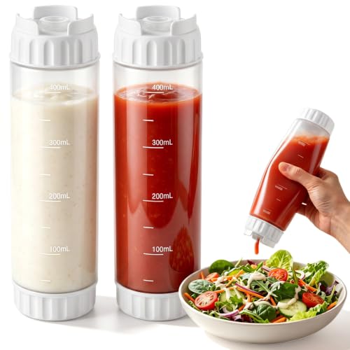 16 oz Inverted Squeeze Bottles - Condiment Dispenser 2-Pack