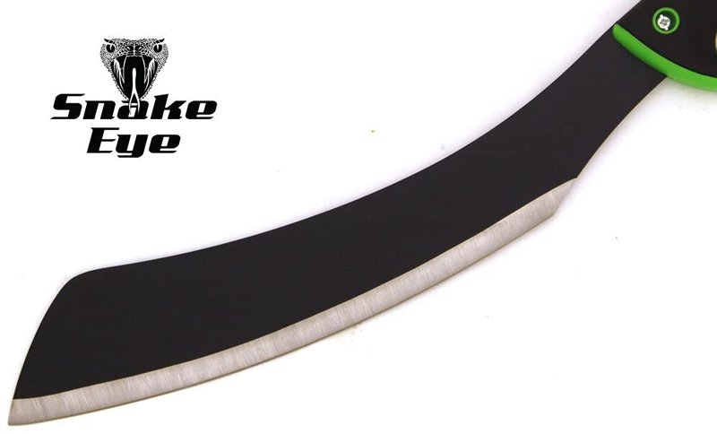 Snake Eye Tactical Full-Tang Machete – Heavy Duty Fixed Blade Survival Tool with Reinforced Nylon Sheath for Camping, Hunting, and Bushcraft