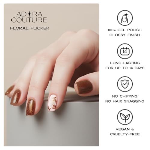 Floral Flicker Semi-Cured Gel Nail Strips Kit with 30 Pieces