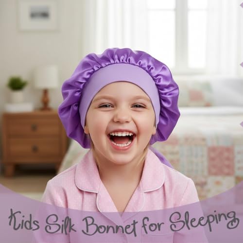 Kids Satin Bonnet for Girls & Boys - Hair Protection Sleep Cap